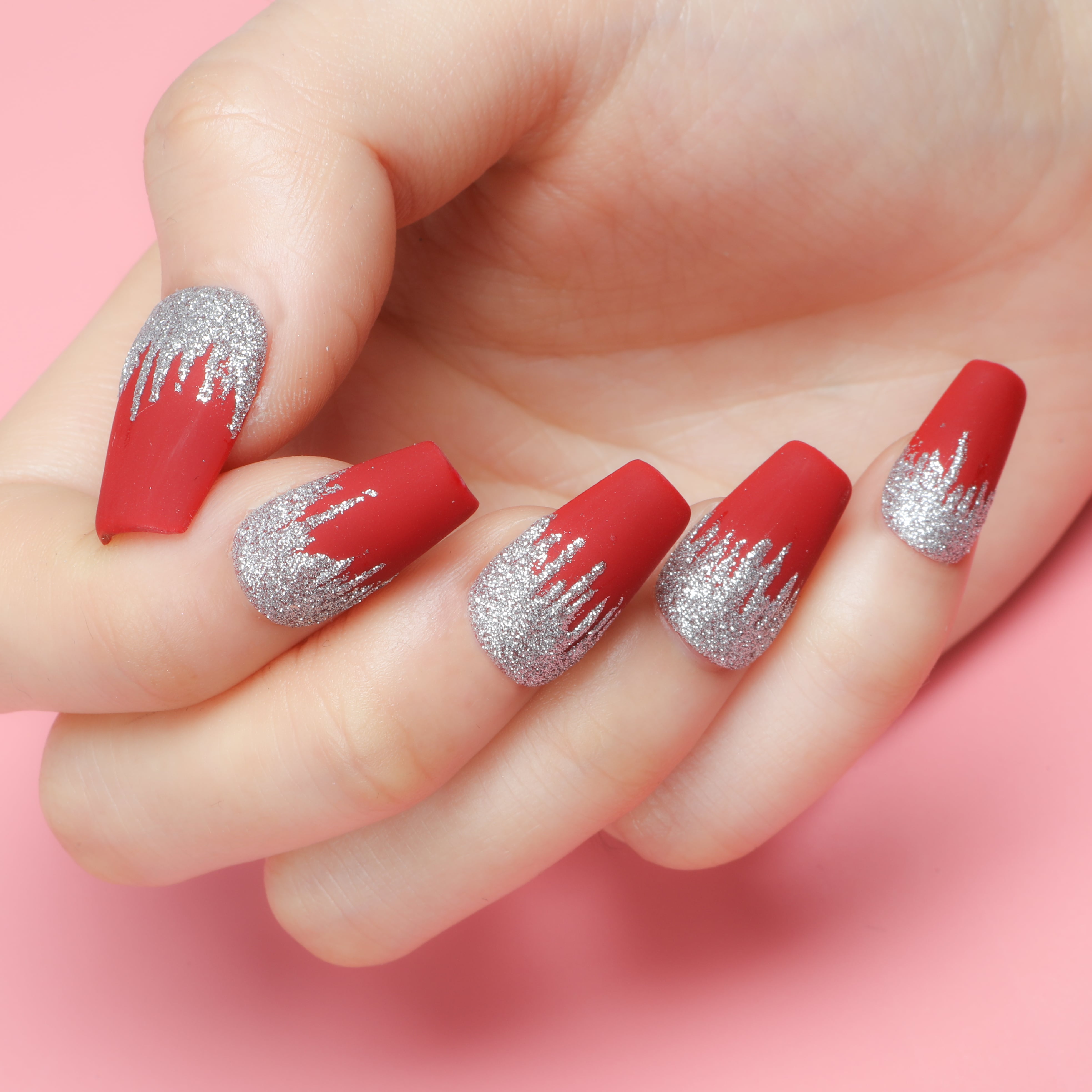 Scarlet Elegance Handmade Press On Nails