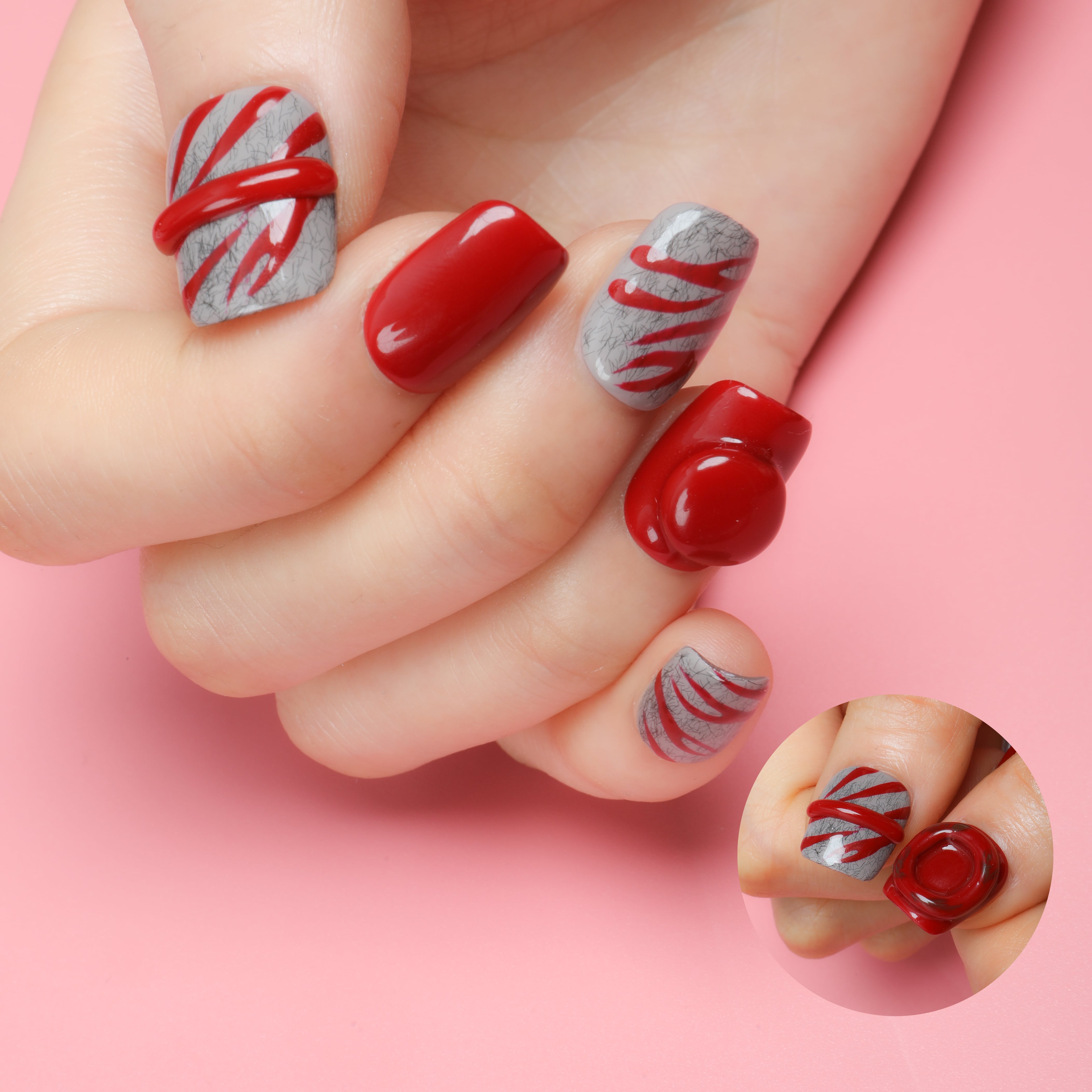 Crimson Artistry Handmade Press On Nails