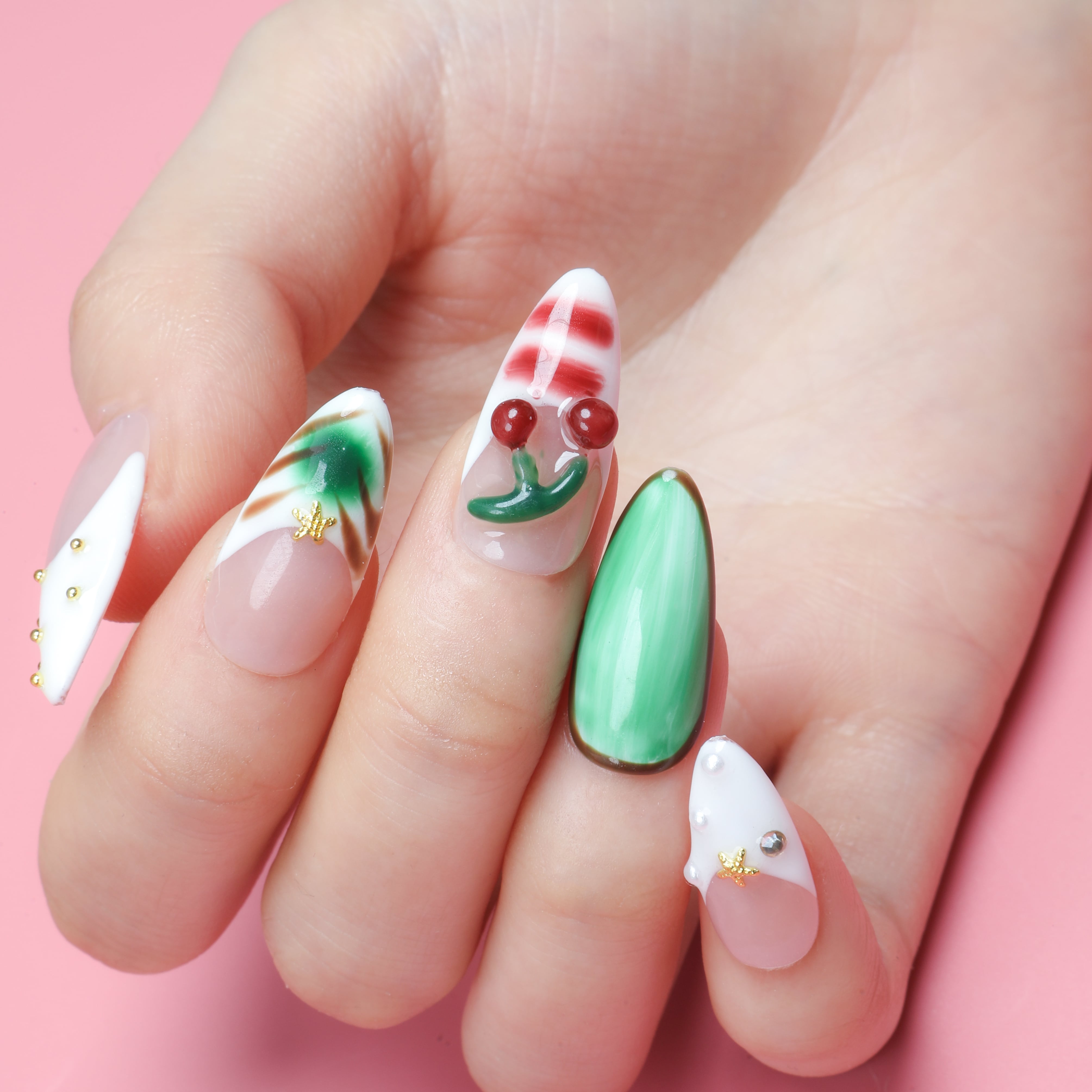 Mint Berry Bliss Handmade Press On Nails