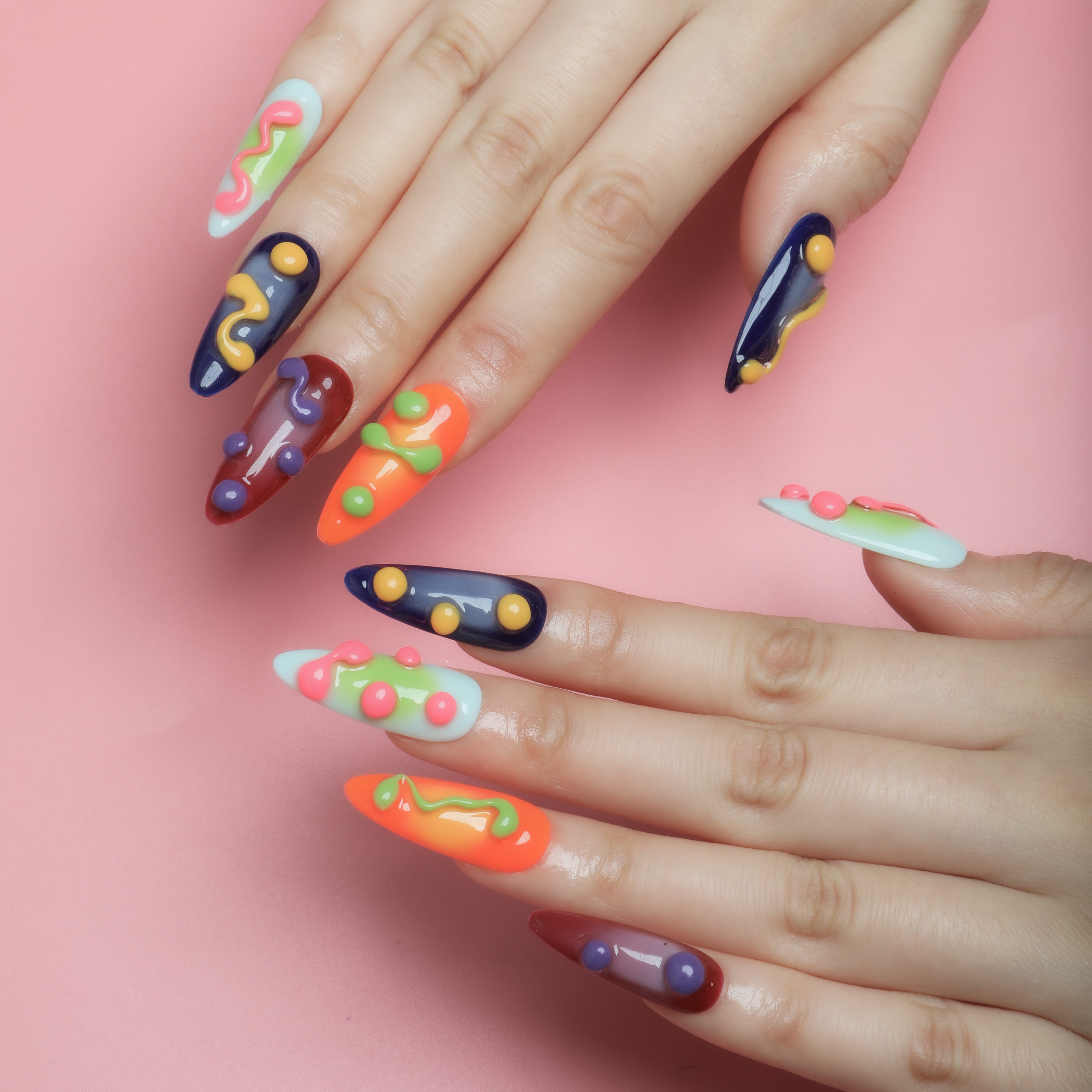 Candy Pop Art Handmade Press On Nails