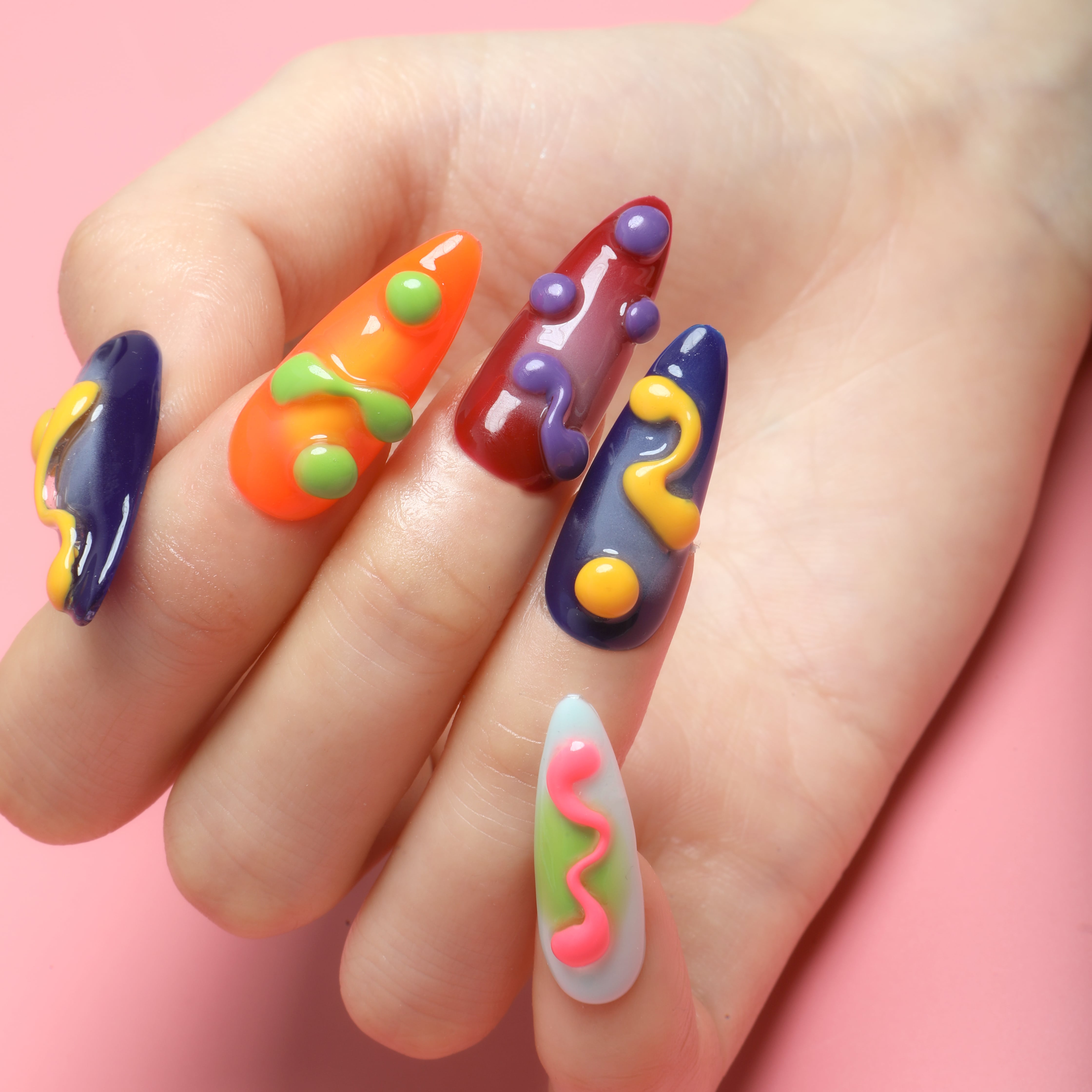 Candy Pop Art Handmade Press On Nails