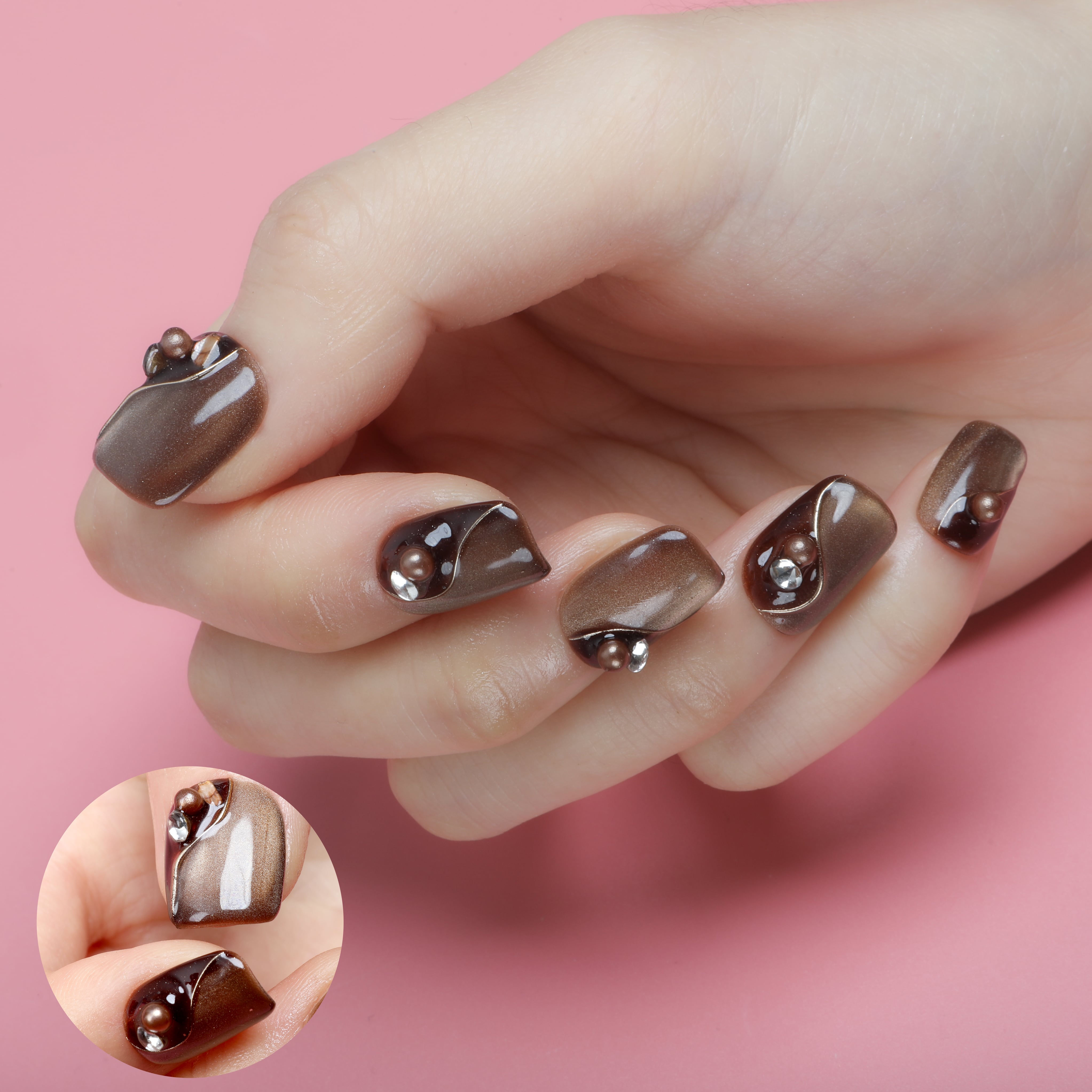 Espresso Elegance Handmade Press On Nails