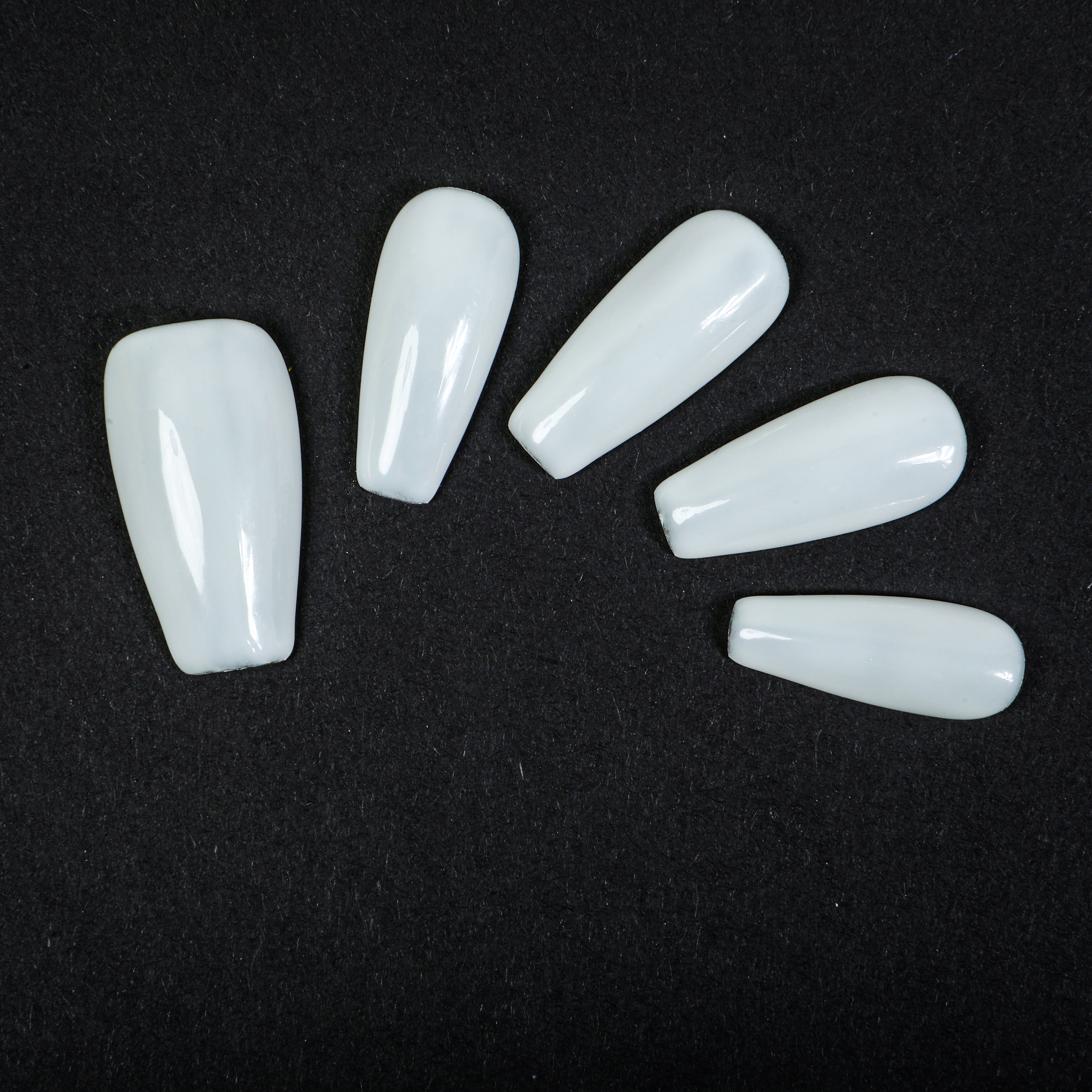 Milky White Handmade Press On Nails