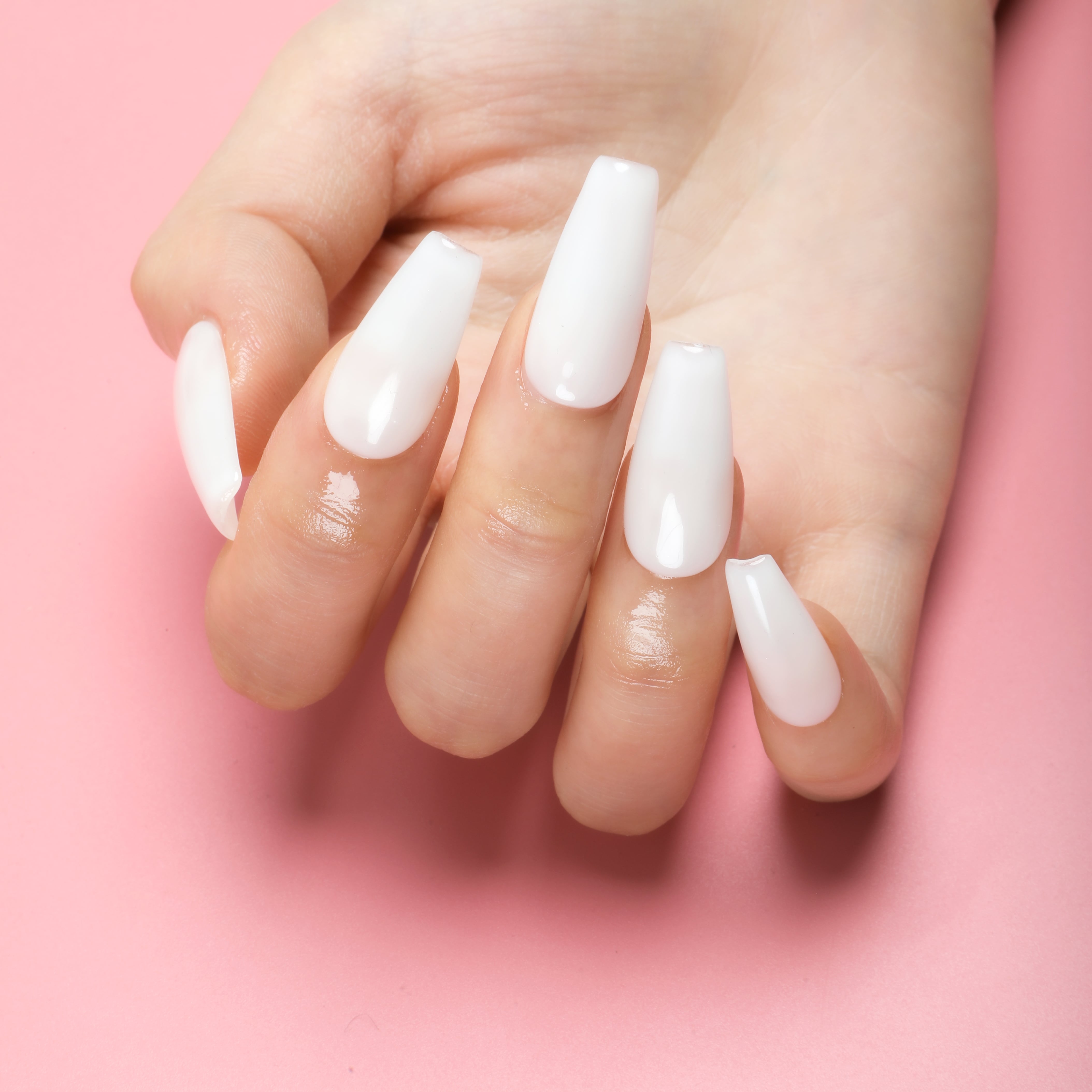 Milky White Handmade Press On Nails