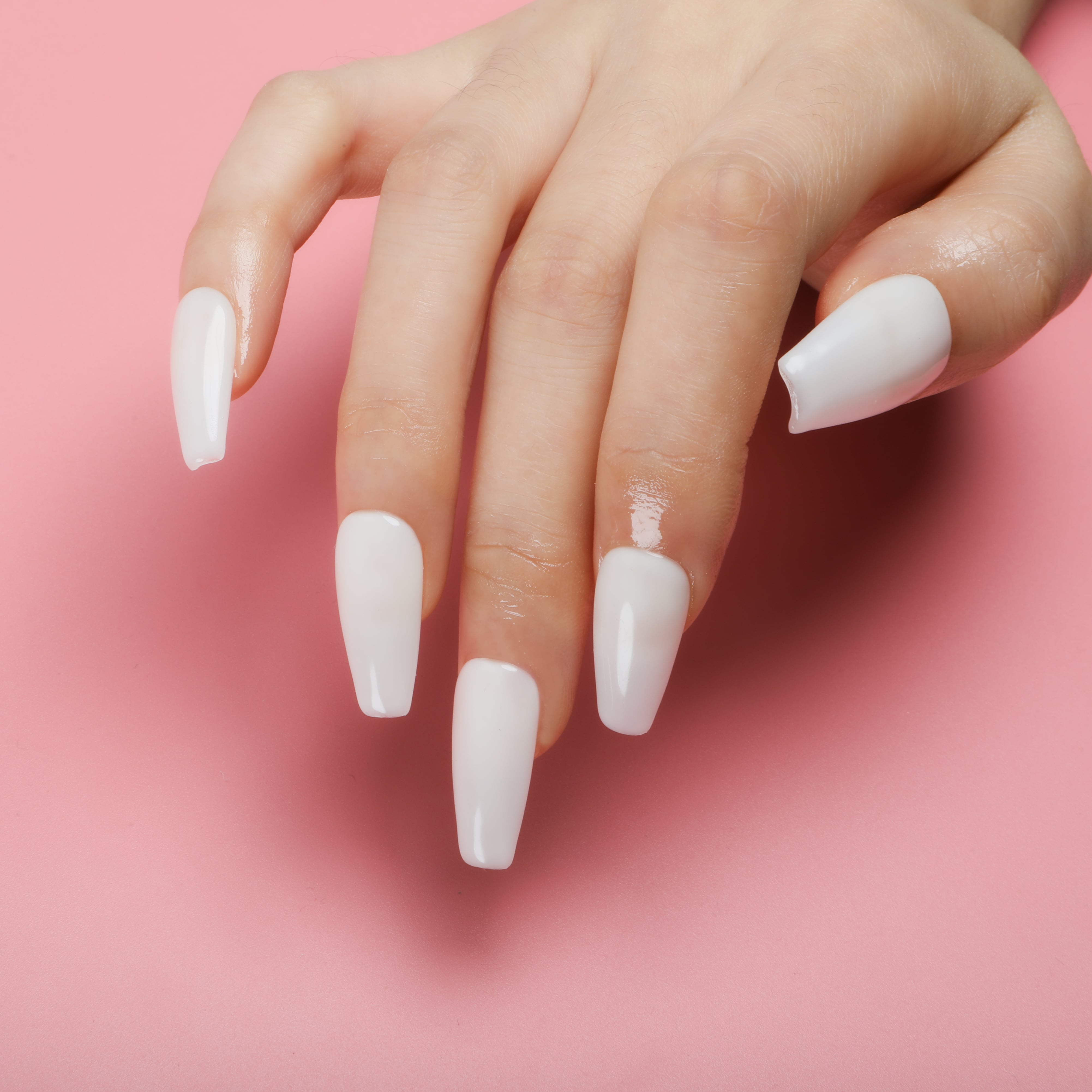 Milky White Handmade Press On Nails