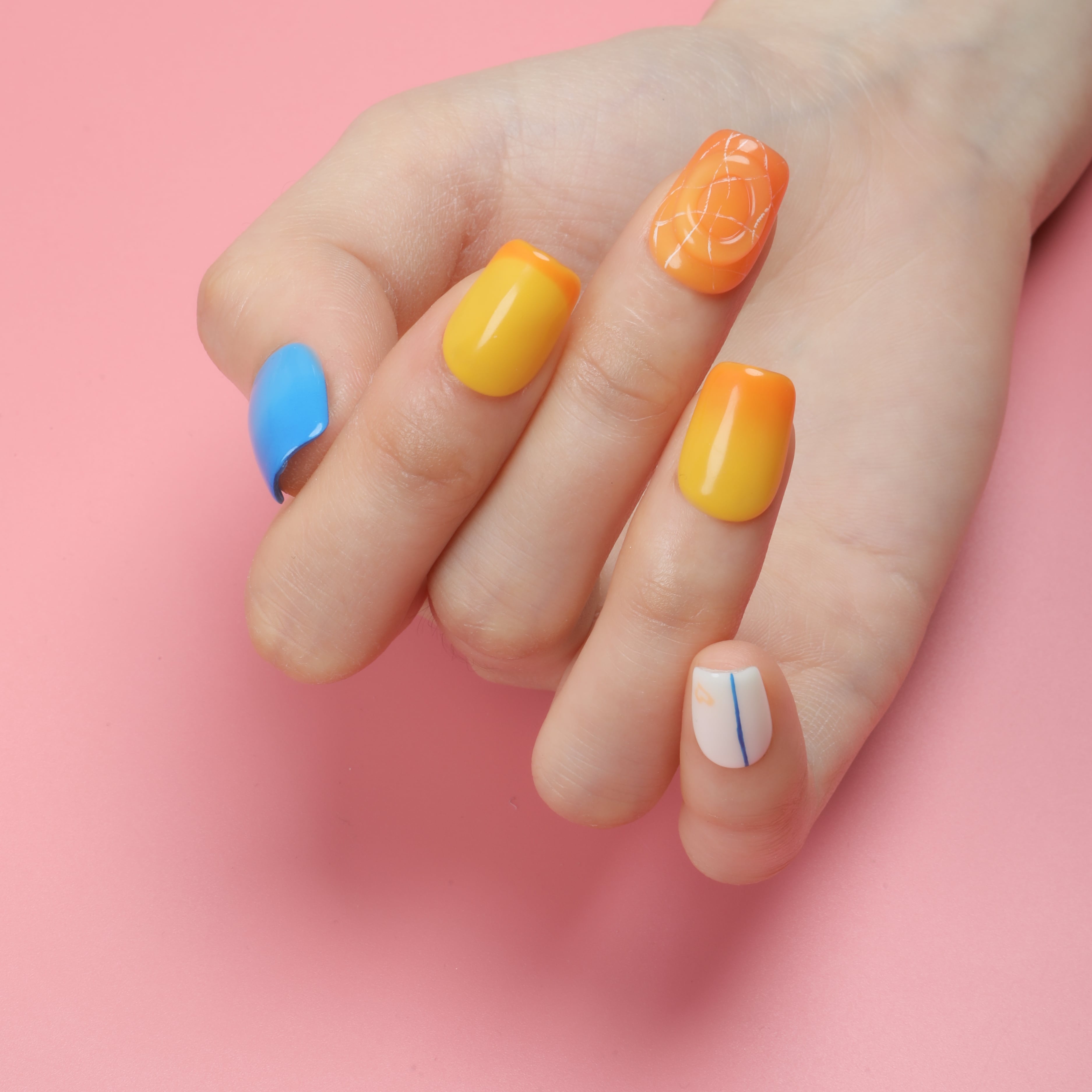 Pool Party (Thermal Polish) Handmade Press On Nails