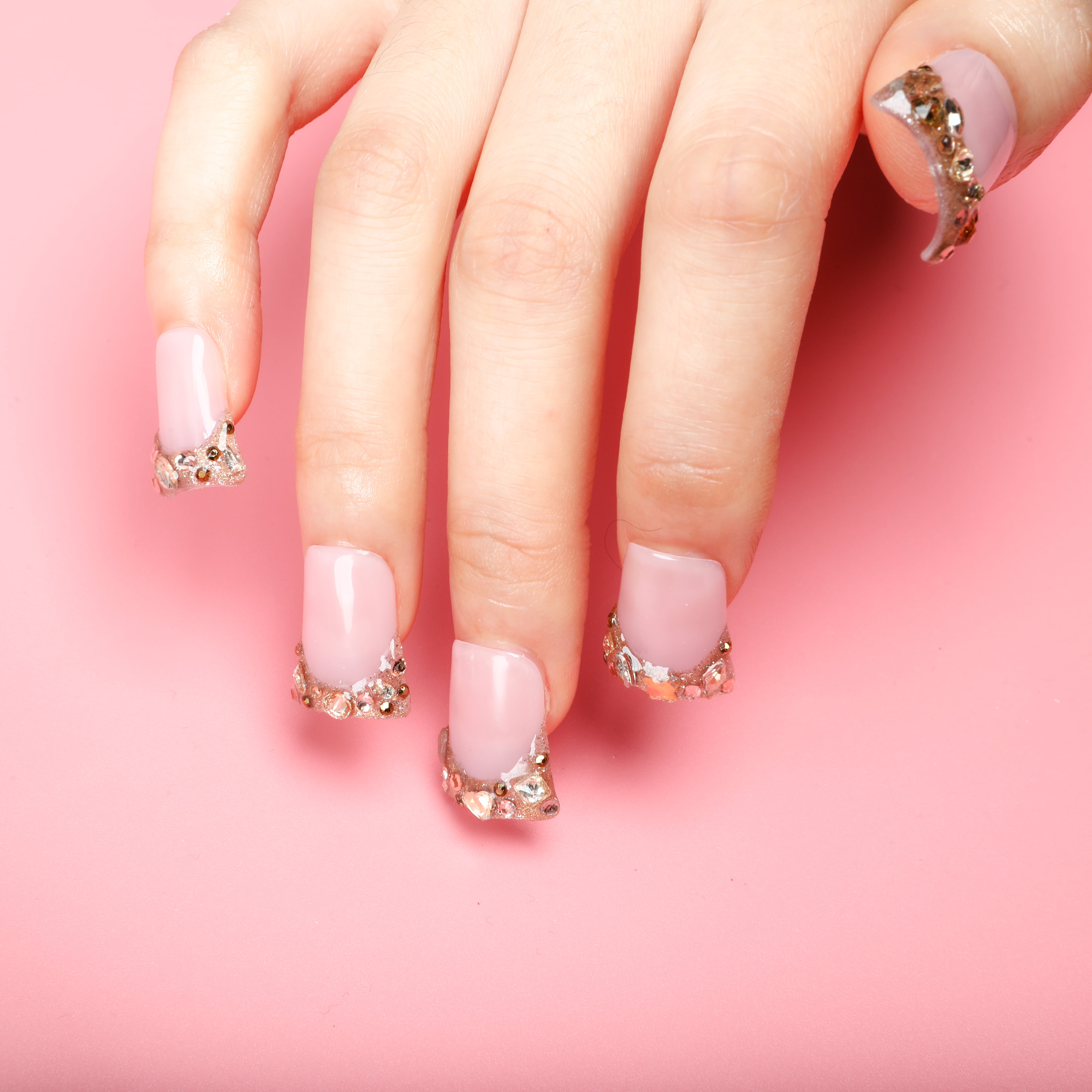 Glamorous French Crown Handmade Press On Nails