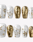 Golden Sleigh Handmade Press On Nails