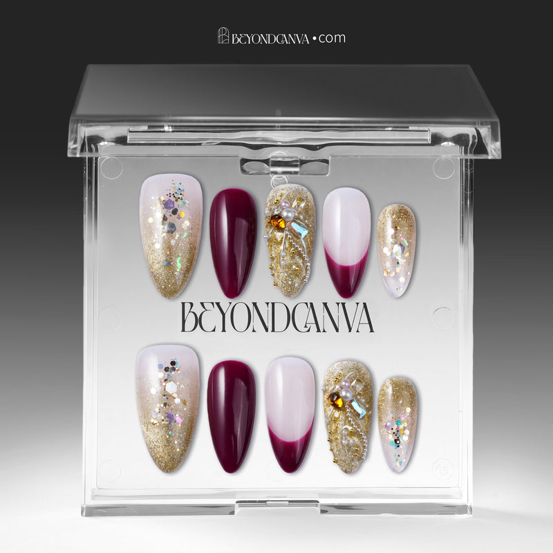 Berry Firelight Handmade Press On Nails
