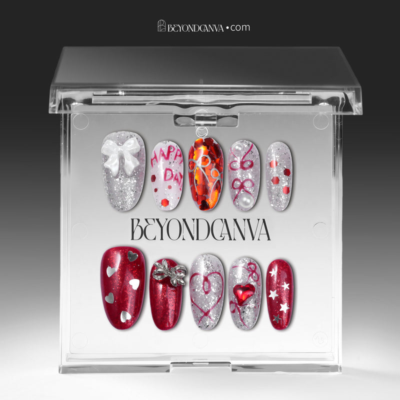 Sweetheart Sparkle Handmade Press On Nails
