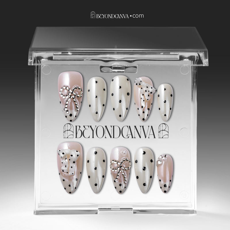 Parisian Polka Handmade Press On Nails