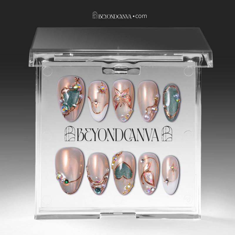 Gilded Papillon Handmade Press On Nails