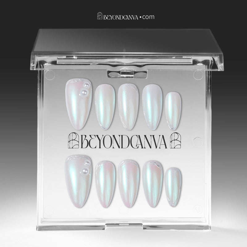 Pearl Aurora Handmade Press On Nails