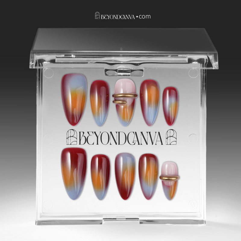Dusk Glow Mirage Handmade Press On Nails