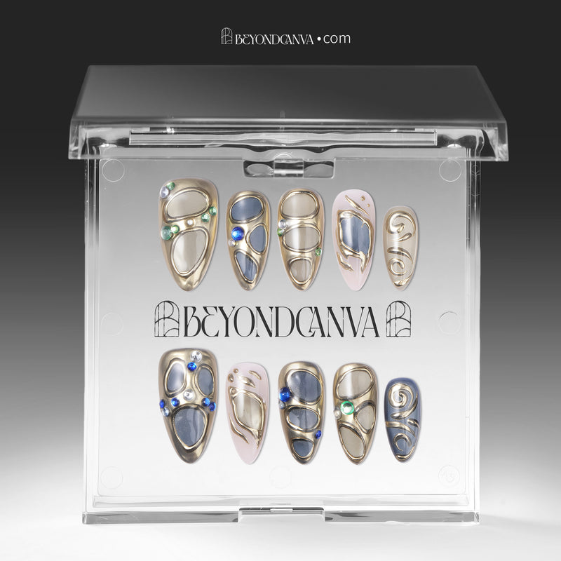 Gilded Armor Handmade Press On Nails