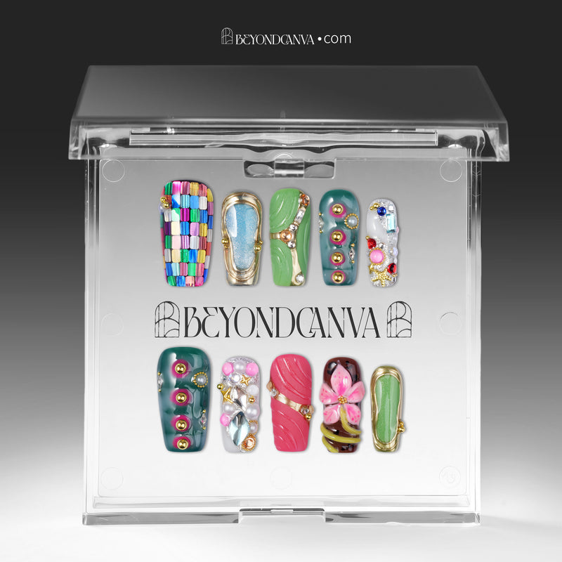 Gaudí Mosaic Garden Handmade Press On Nails