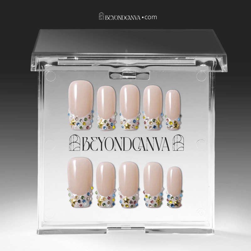 Cosmic Confetti Handmade Press On Nails