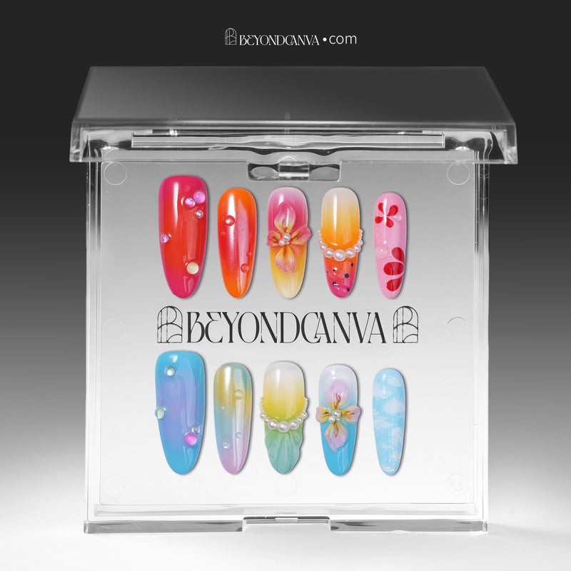 Summer Splash Handmade Press On Nails