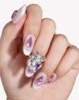 Rosé Teardrop Handmade Press On Nails