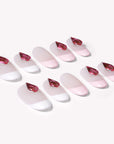 Rosé Teardrop Handmade Press On Nails