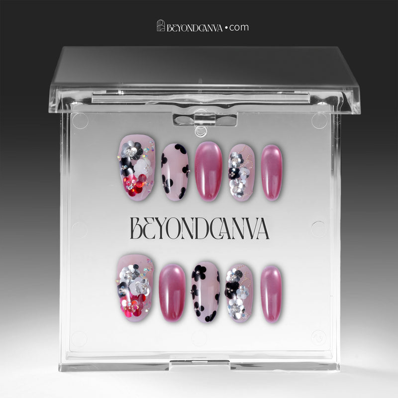 Rosy Twinkle Handmade Press On Nails