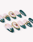 Noël Evergreen Handmade Press On Nails