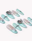 Aqua Bijou Handmade Press On Nails