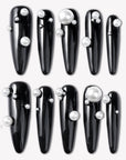 Louboutin Pearl Noir Handmade Press On Nails