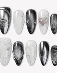 Cyber Frost Heart Handmade Press On Nails