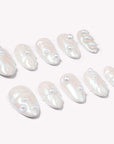 Pearlescent Shores Handmade Press On Nails