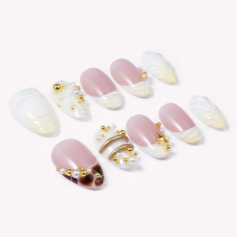 Golden Shore Ritual Handmade Press On Nails