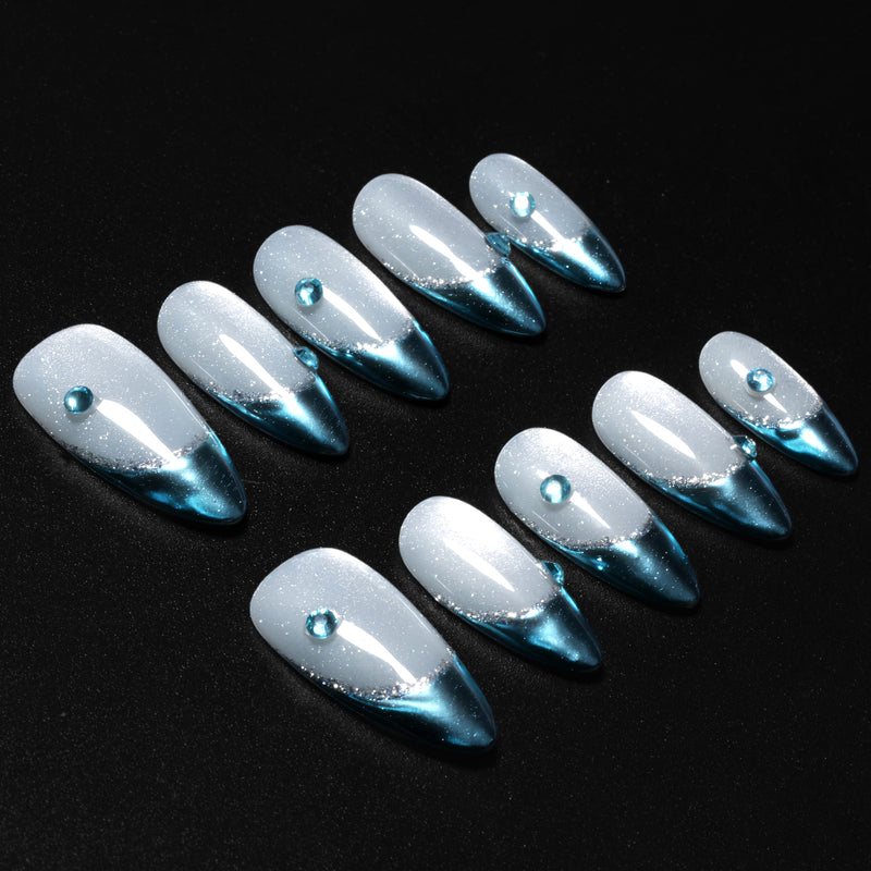 Glacial Frost Handmade Press On Nails
