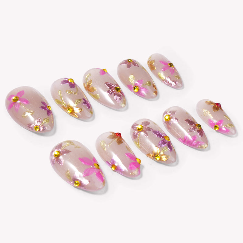 [Handcraft Trial] Golden Meadow Handmade Press On Nails
