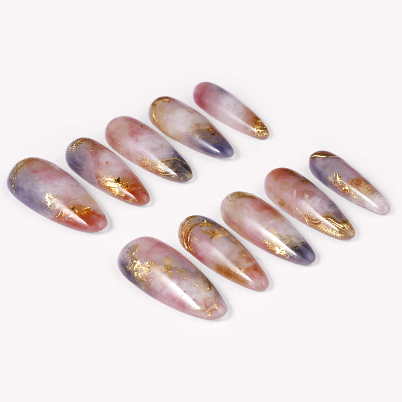 Rose Veil Aureate Handmade Press On Nails