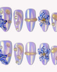 Iris Bloom Handmade Press On Nails