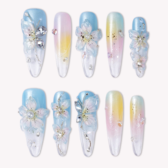 Serenity Bloom Handmade Press On Nails