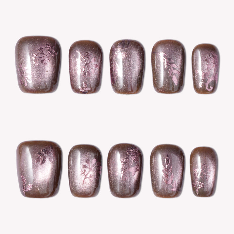 Amber Nocturne Handmade Press On Nails