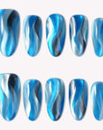 Azure Mirage Handmade Press On Nails