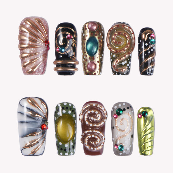 Baroque Carousel Handmade Press On Nails