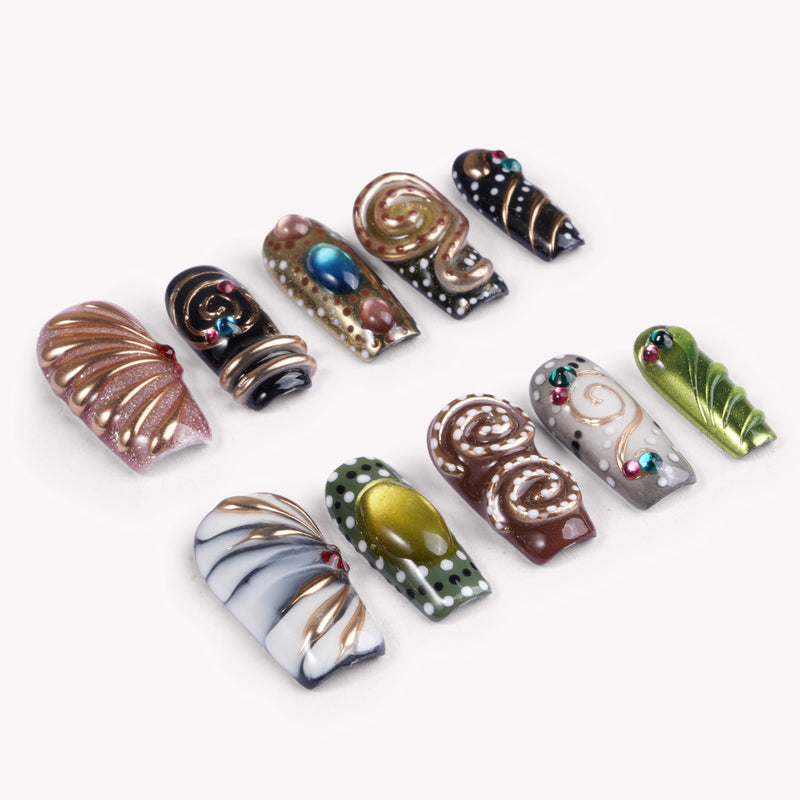 Baroque Carousel Handmade Press On Nails