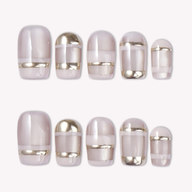 Gilded Horizon Handmade Press On Nails