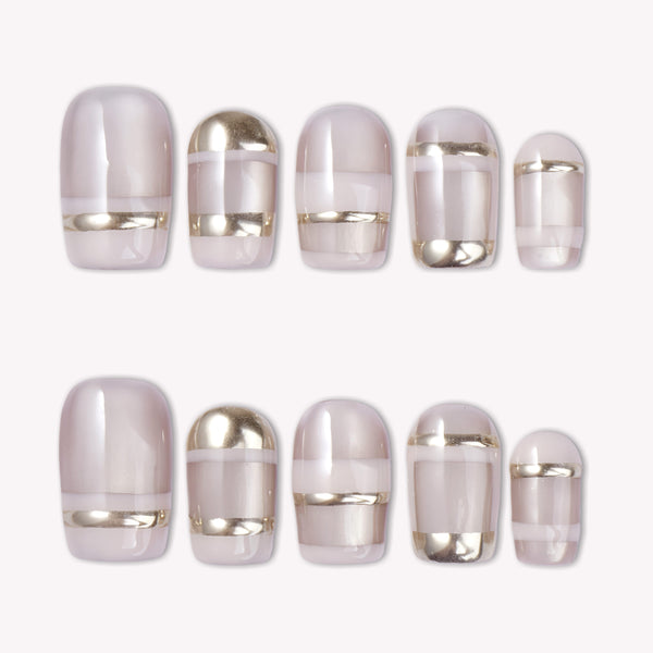 Gilded Horizon Handmade Press On Nails