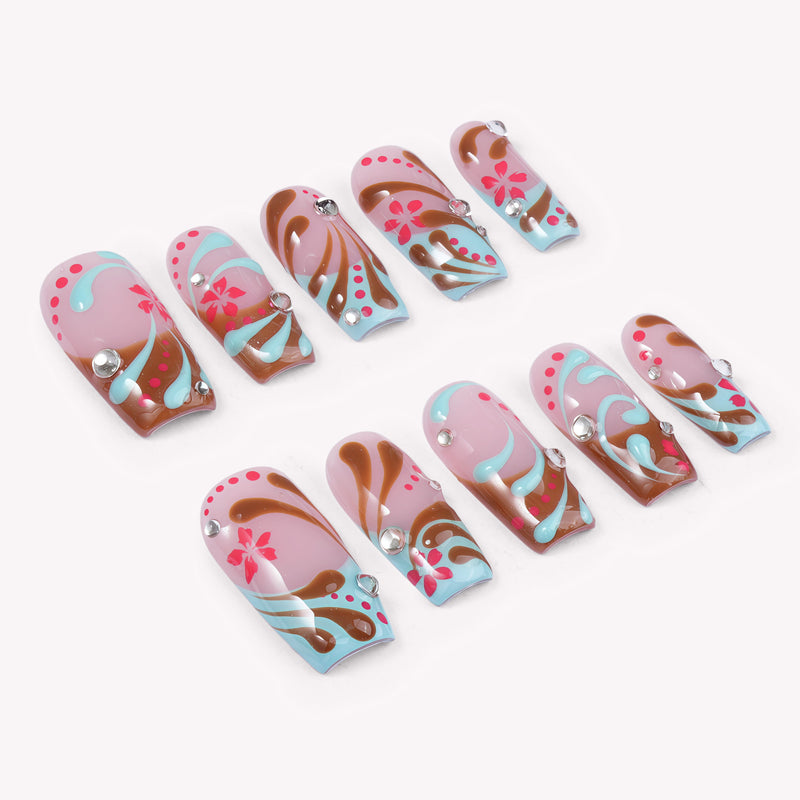 Psychedelic Whimsy Handmade Press On Nails