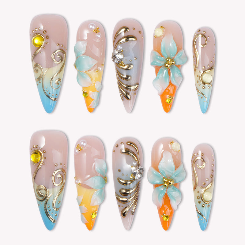 Oasis Baroque Handmade Press On Nails