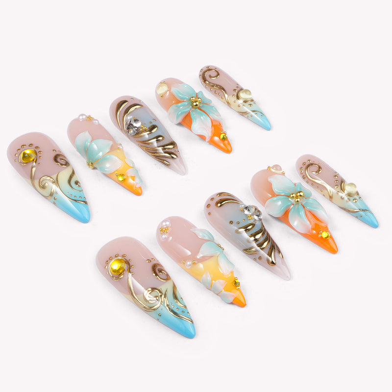 Oasis Baroque Handmade Press On Nails