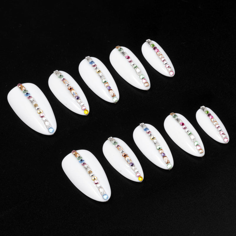 Spectrum Line(Zircon) Handmade Press On Nails