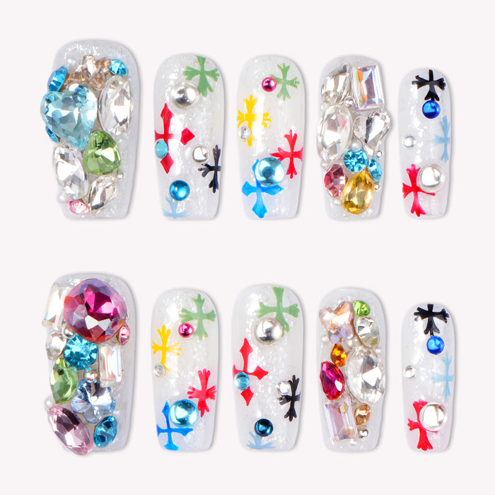 Chrome Hearts Prism Handmade Press On Nails