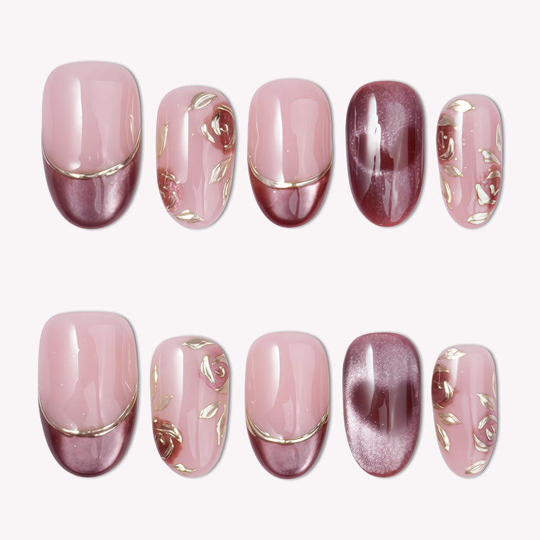 Velvet Rose Handmade Press On Nails