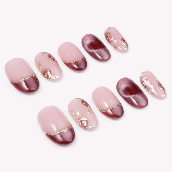 Velvet Rose Handmade Press On Nails