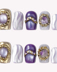 Amethyst Wisdom & Crown Intuition Handmade Press On Nails